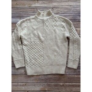 Vintage American Eagle Y2K Gray Womens Turtleneck Chunky Soft XS Sweater Ivory